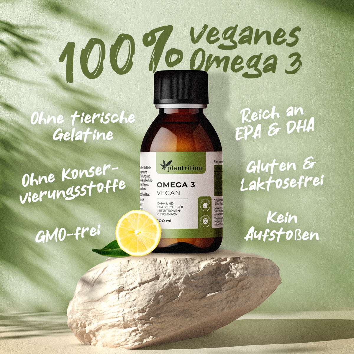 plantrition Omega 3 Vegan Algenöl EPA & DHA - Flüssig 100ML