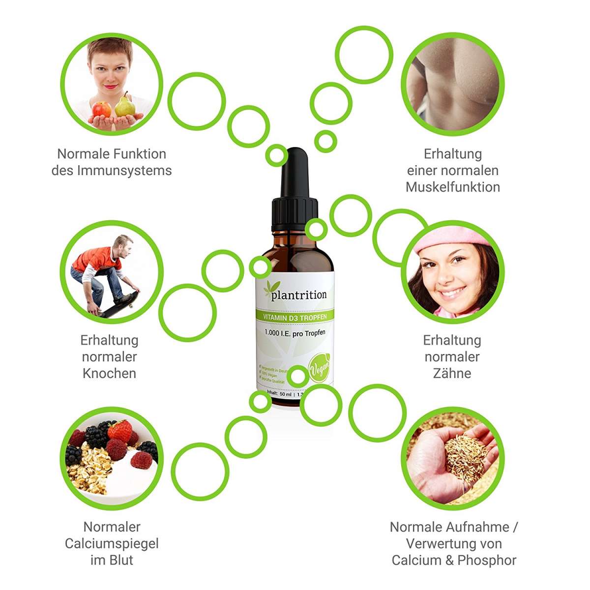 plantrition Vitamin D3 Tropfen Vegan 1350 Tropfen - 50ml