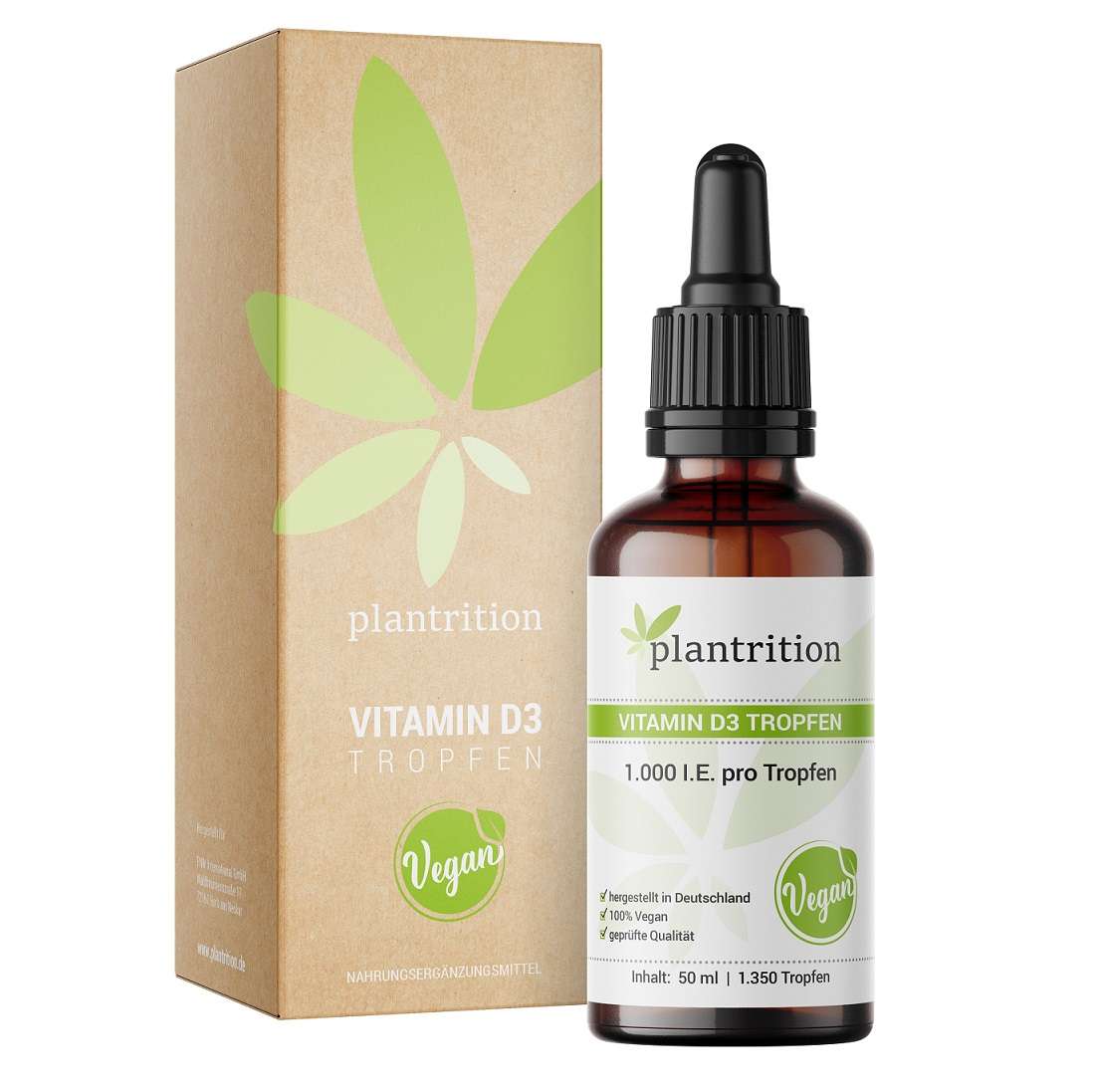 plantrition Vitamin D3 Tropfen Vegan 1350 Tropfen - 50ml