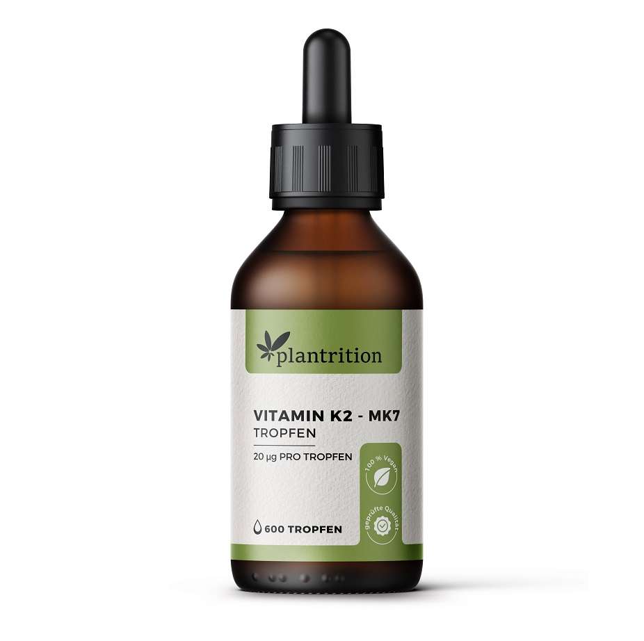 plantrition Vitamin K2 Öl Natürliches Menaquinon MK-7 600 Tropfen - 20 ML