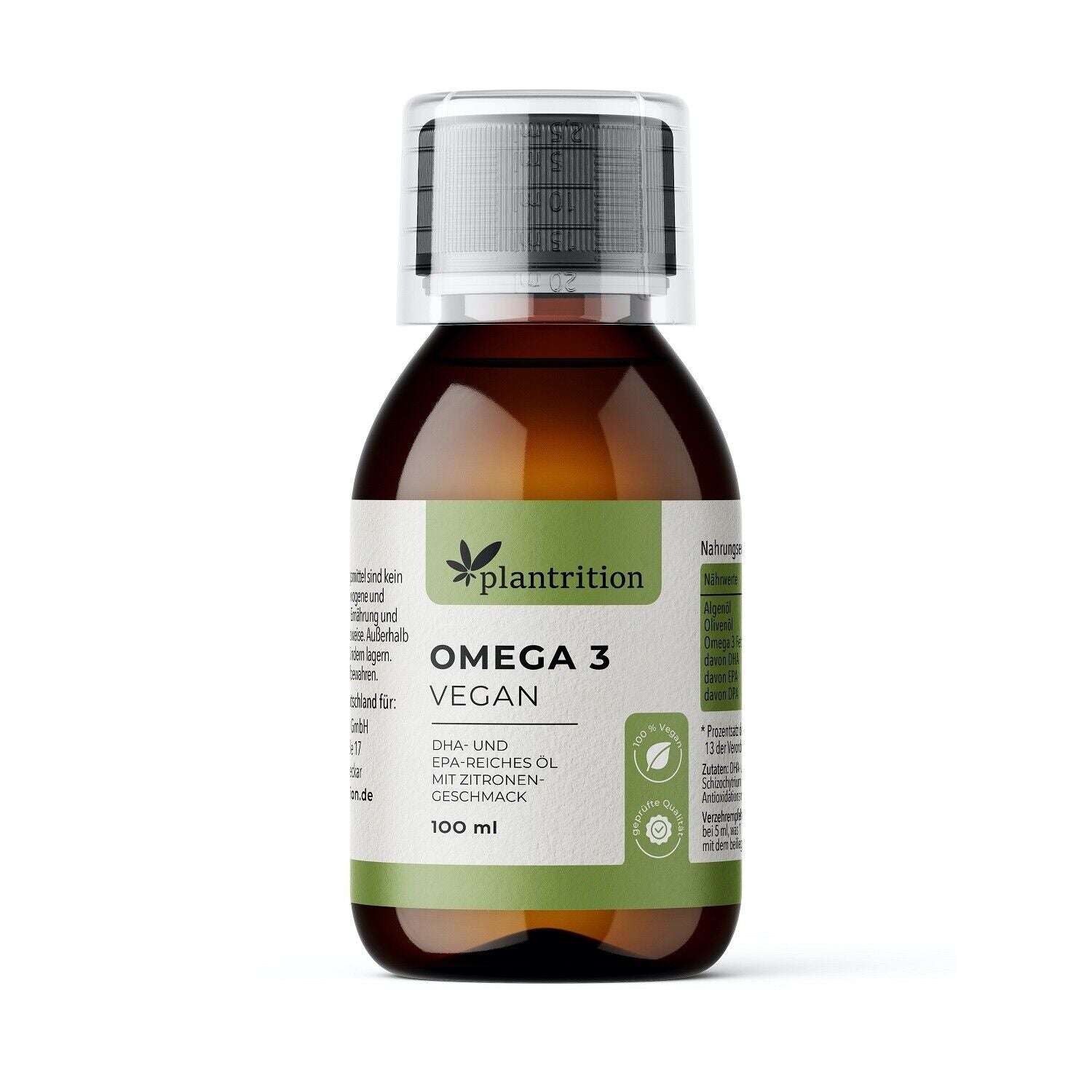 plantrition Omega 3 Vegan Algenöl EPA & DHA - Flüssig 100ML